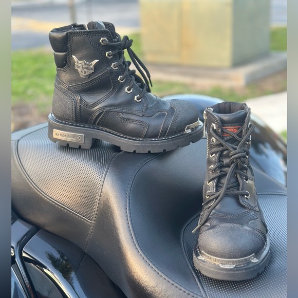 Harley-Davidson Shoes - Harley-Davidson Womens Stealth Black Leather Riding Boots